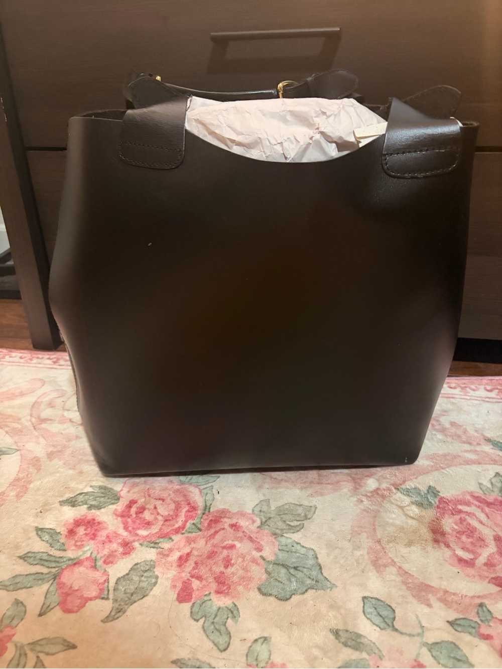Zara Black Structured Leather Tote